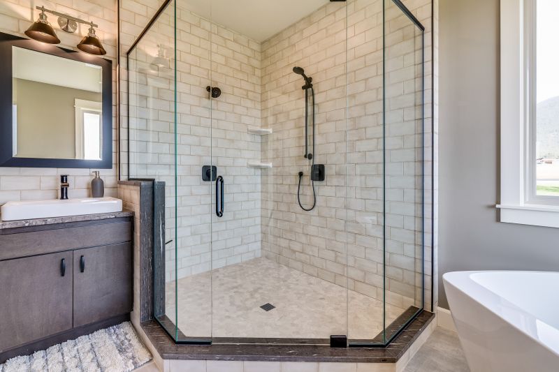 Contemporary Shower with Frameless Doors